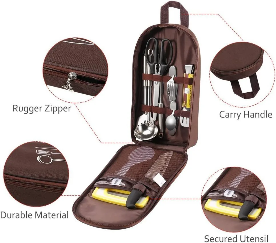 Camping Cookware Bag Multi-Compartment Outdoor Cooking Utensil Organizer Bag for Camping Travel Hiking camping cookware bag