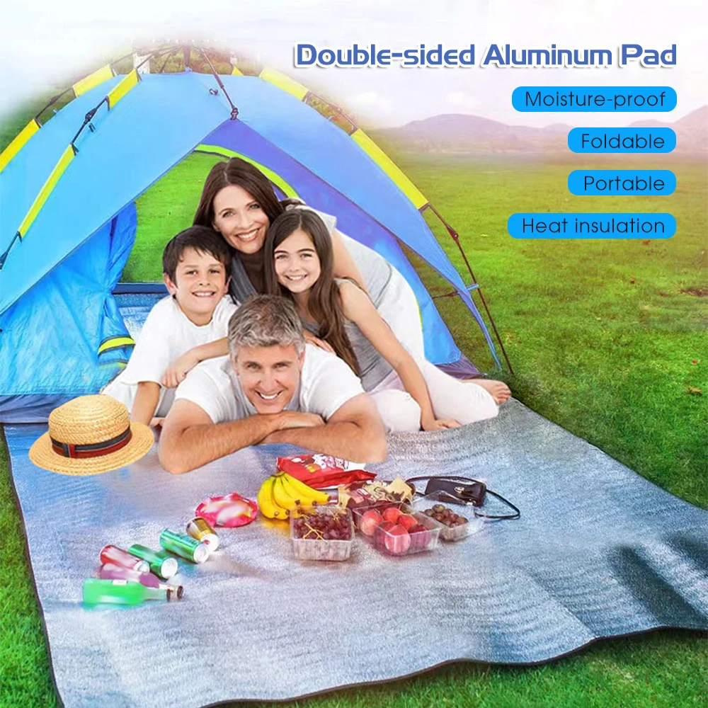 Outdoor Ultralight Waterproof Camping Mat Picnic Blanket Mattress Sleeping Pad Aluminum Foil EVA Foam Mat Tent Sleeping Mattress