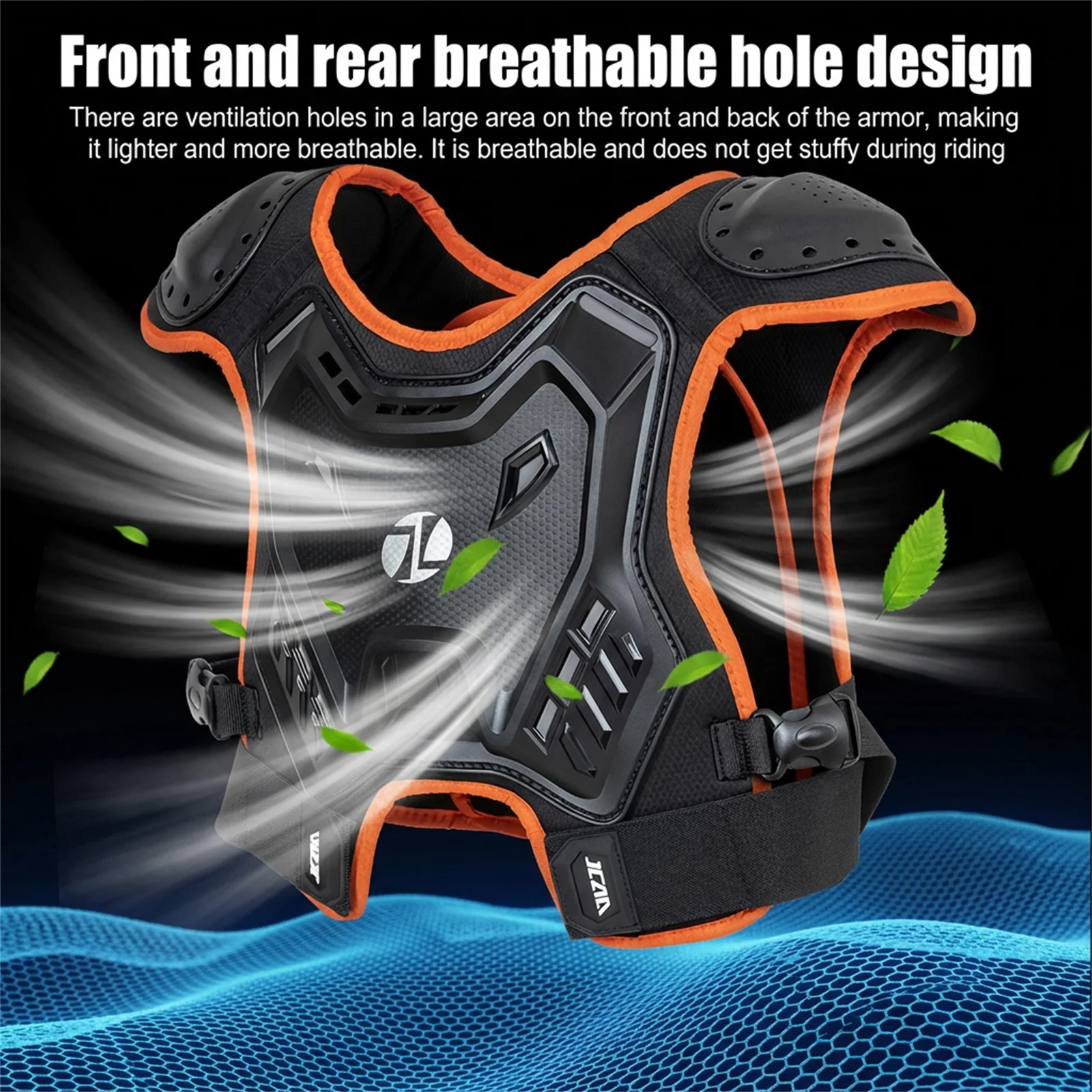 JCAA 어린이/청소년용 오토바이 전신 보호 조끼 어린이용 ATV DH 보호 아머 조끼 퀵 릴리즈 버클 오토바이 장비