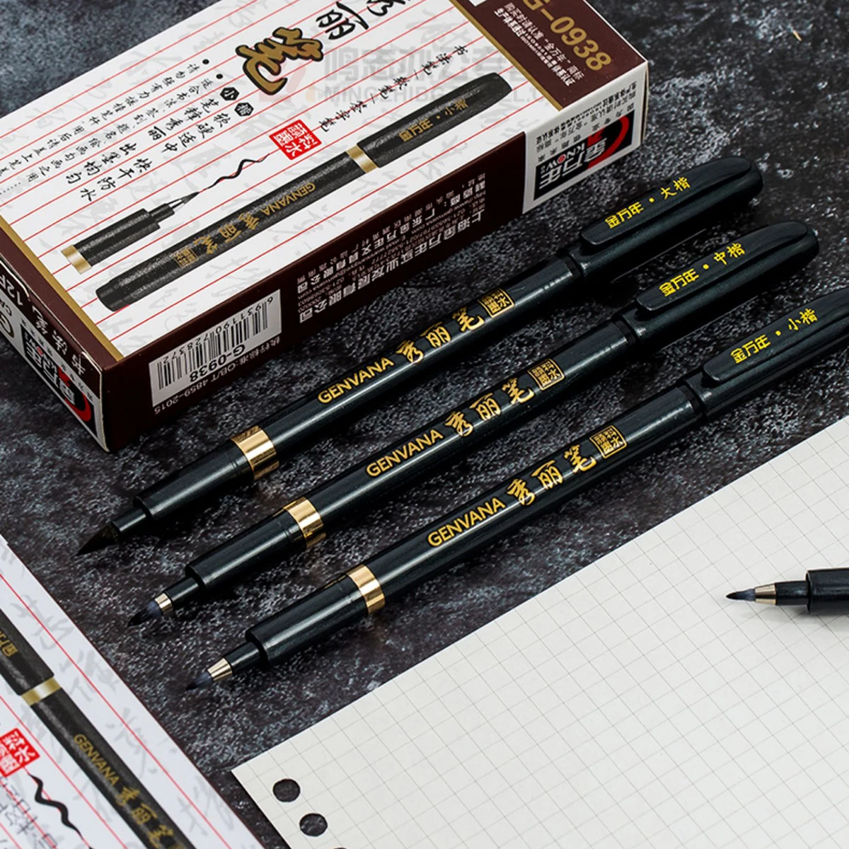 Eco-Friendly Refillable Calligraphy Brush Pen Set with Black Ink for Artistic and Everyday Use
