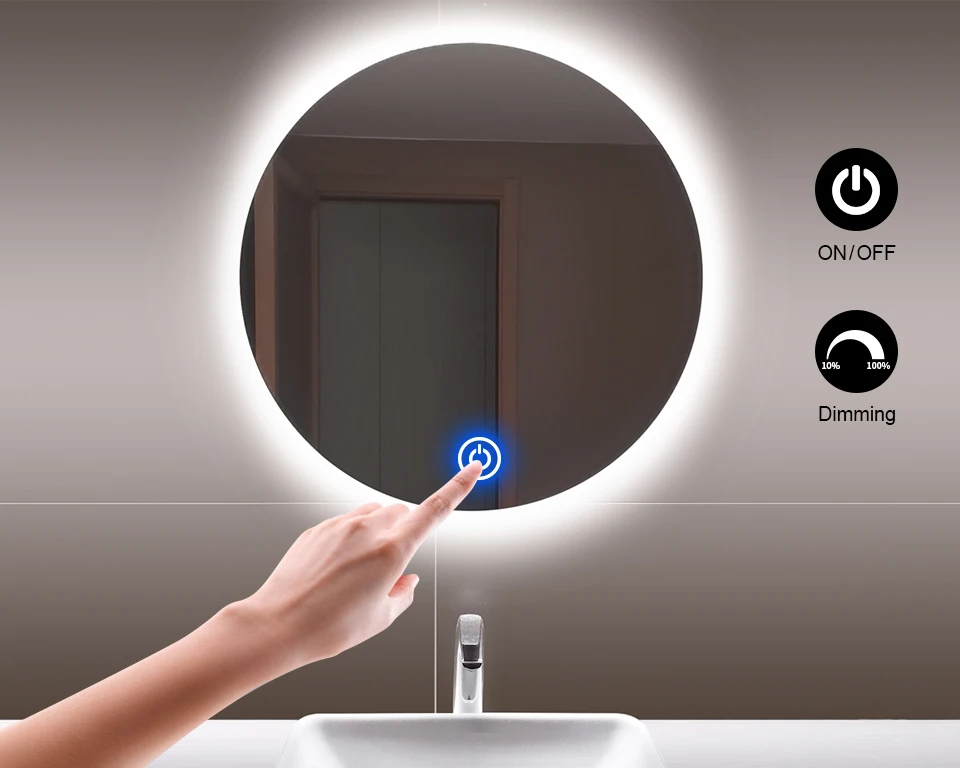 Description Picture 2 of item12V Bathroom Makeup Mirror LED Light Strip Dimmable Touch Switch COB LED Tape Vanity Makeup Mirror Light Dressing Table Backligh
