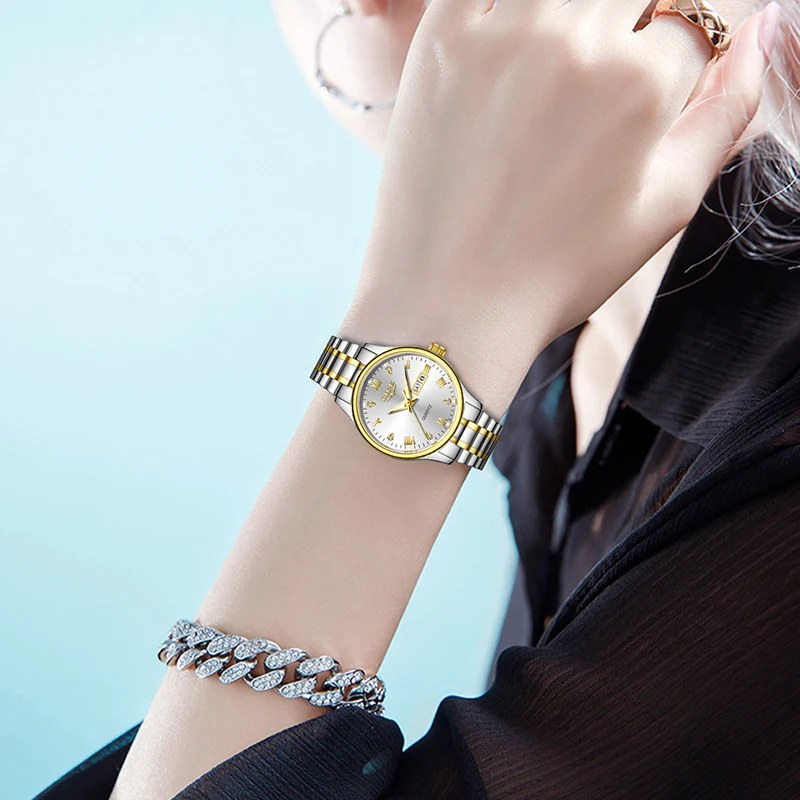 LIGE New Ladies Dress Watch Fashion Elegant Week Date Quartz Wristwatch For Women Outdoor Sport Waterproof Luminous Watch Women