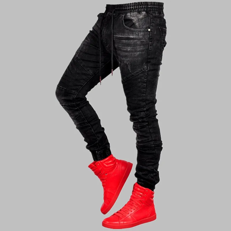 Men‘S Jeans 2021 Jogger Harem Pants Men Harajuku Cargo Cotton Scratched Jeans Biker Casual Denim Hip-hop Sweatpants Male Trouser