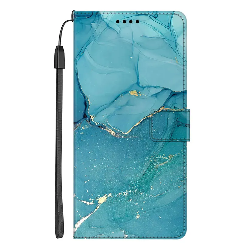 Luxury Marble Leather Flip Wallet Phone Case with Stand and Book Cover Design