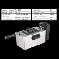 3L Automatic Electric Fryer WJ-800 Household French Fries Electric Fryer Oil 220V/2000W Stall Fried Skewer Fryer 2