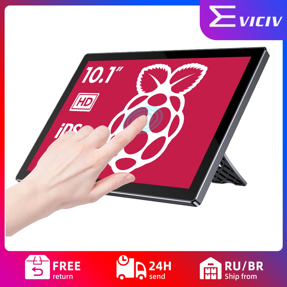 Raspberry Pi 4 TouchScreen Case Fan EVICIV 7-10 Inch Portable Monitor USB C HDMI Rasberry Pi3 Desktop Touch Screen Kit Display