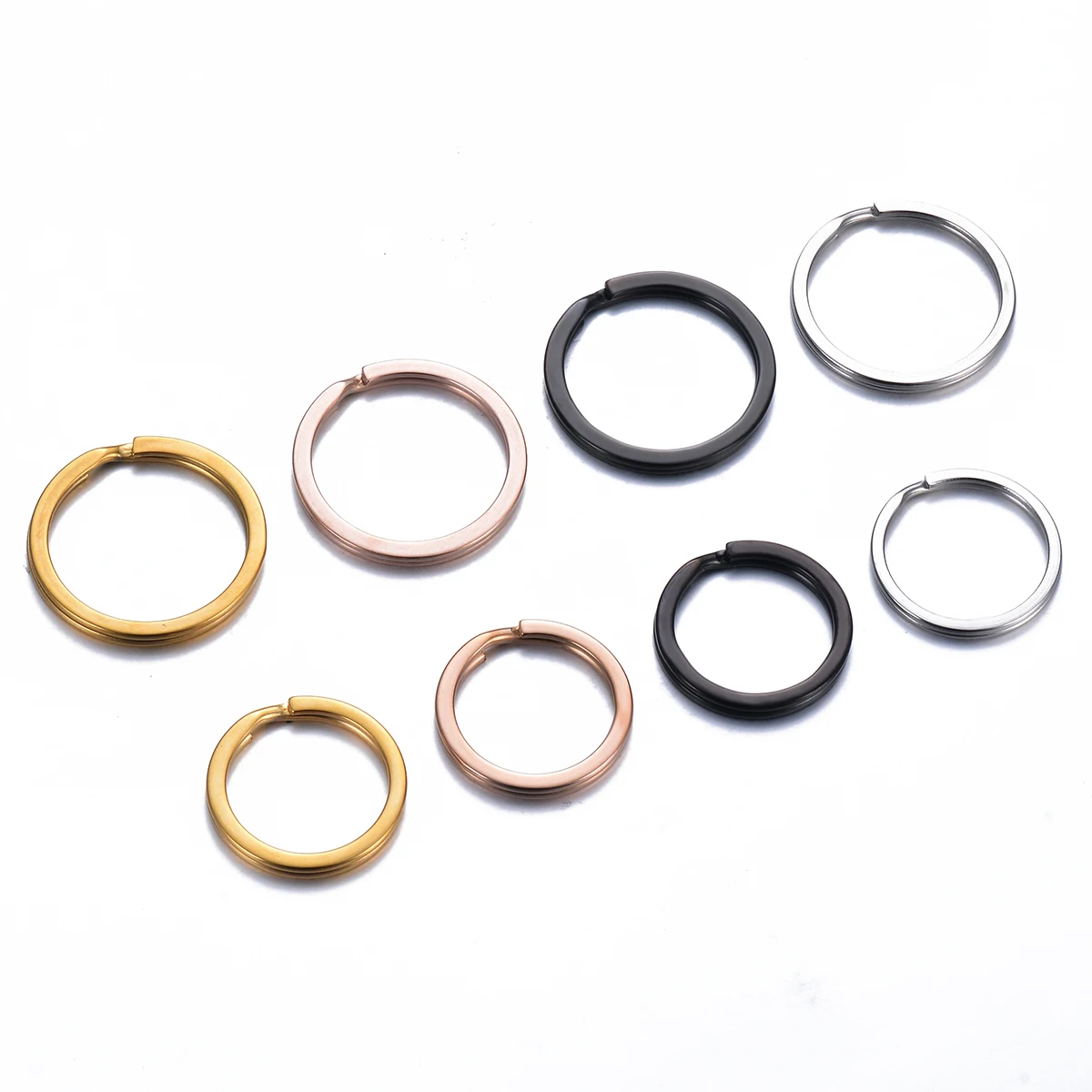 50 Pieces Stainless Steel Key Ring 15 20 25 30 35mm Tarnish Free Round  Keyring Wholesale Flat Split Rings for Key Chain Making - AliExpress