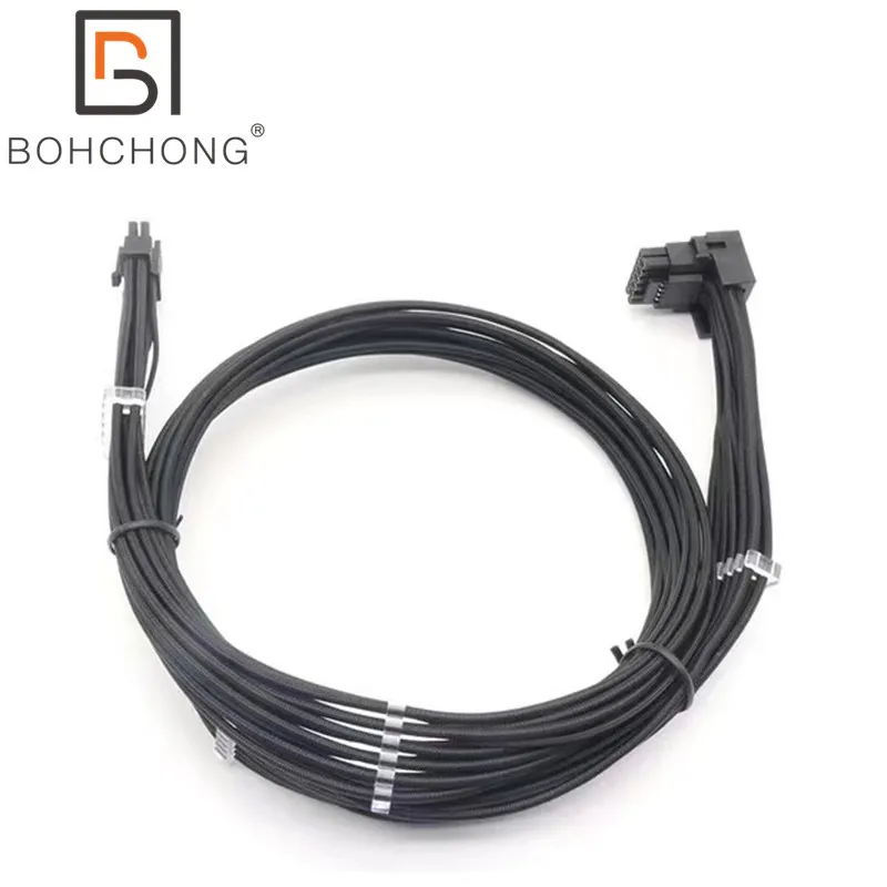 Cabo Modular para Todos Psu Modelo Xpg 600w Ângulo de 90 Graus 12vhpwr 12 Mais 4pin Placa de Vídeo Pci-e 5.0 Rtx4080 Rtx4090ti 16awg