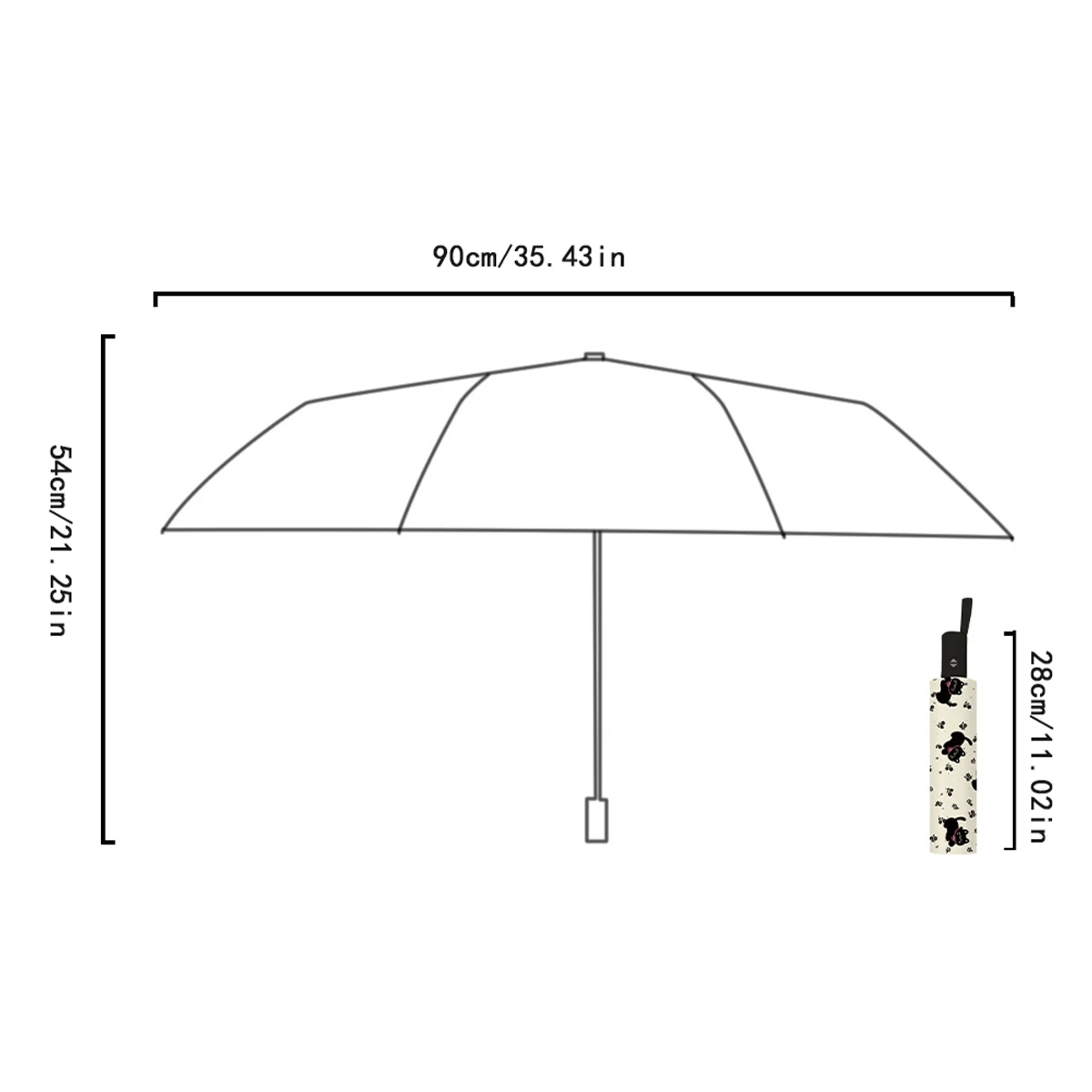 Sun Umbrella for Women Sun Protection UV Protection Portable Folding Umbrella for Cute Cats Rain and Sunshine
