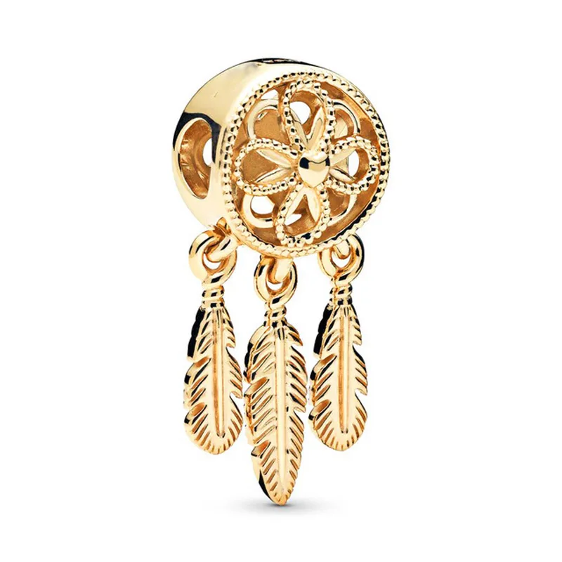 Original New DIY Women Jewelry Fine 925 Sterling Silver Plated Gold Paw Bead Fit Necklace Charms Bracelet Trinket Accessories 3