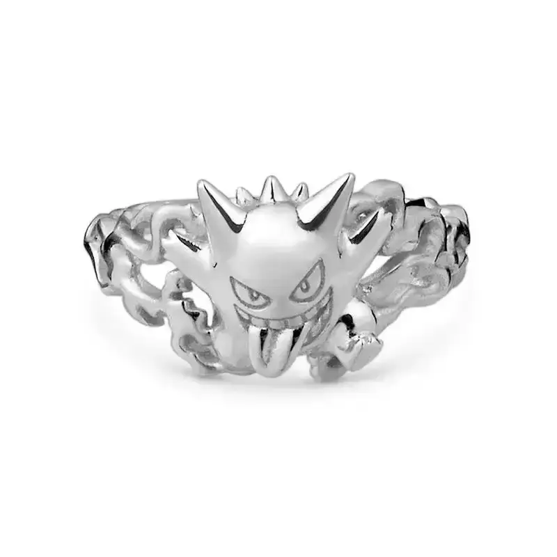 Pokemon Dratini Couple Ring S925 Silver Anime Peripheral Opening Adjustable  Cartoon Accessories Fashion Gift - Image 4
