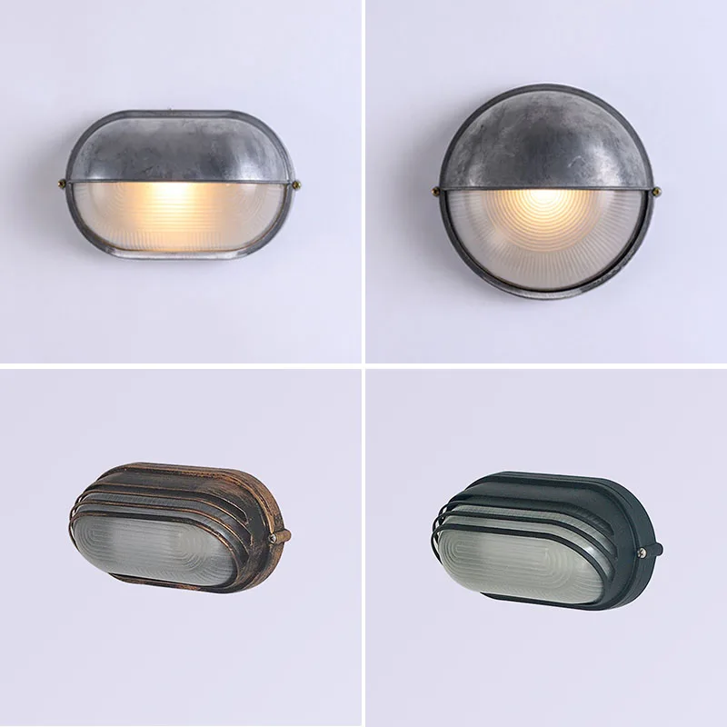 Retro Wall Lamp Outdoor Waterproof Aluminum E27 Oval Ceiling Lamp Corridor Balcony Villa Courtyard Exterior Wall Sconce Lighting led candel light 220v bulb e27 corn lamp 110v lampara e39 spotlight 120w chandelier bulb led ceiling light warehouse lighting