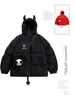 Women Black Gothic Thicken Parkas Jacket Hip Hop Devil Horns Wing Couple Hooded Padded Jacket Streetwear Emo Coat Winter Clothes 1