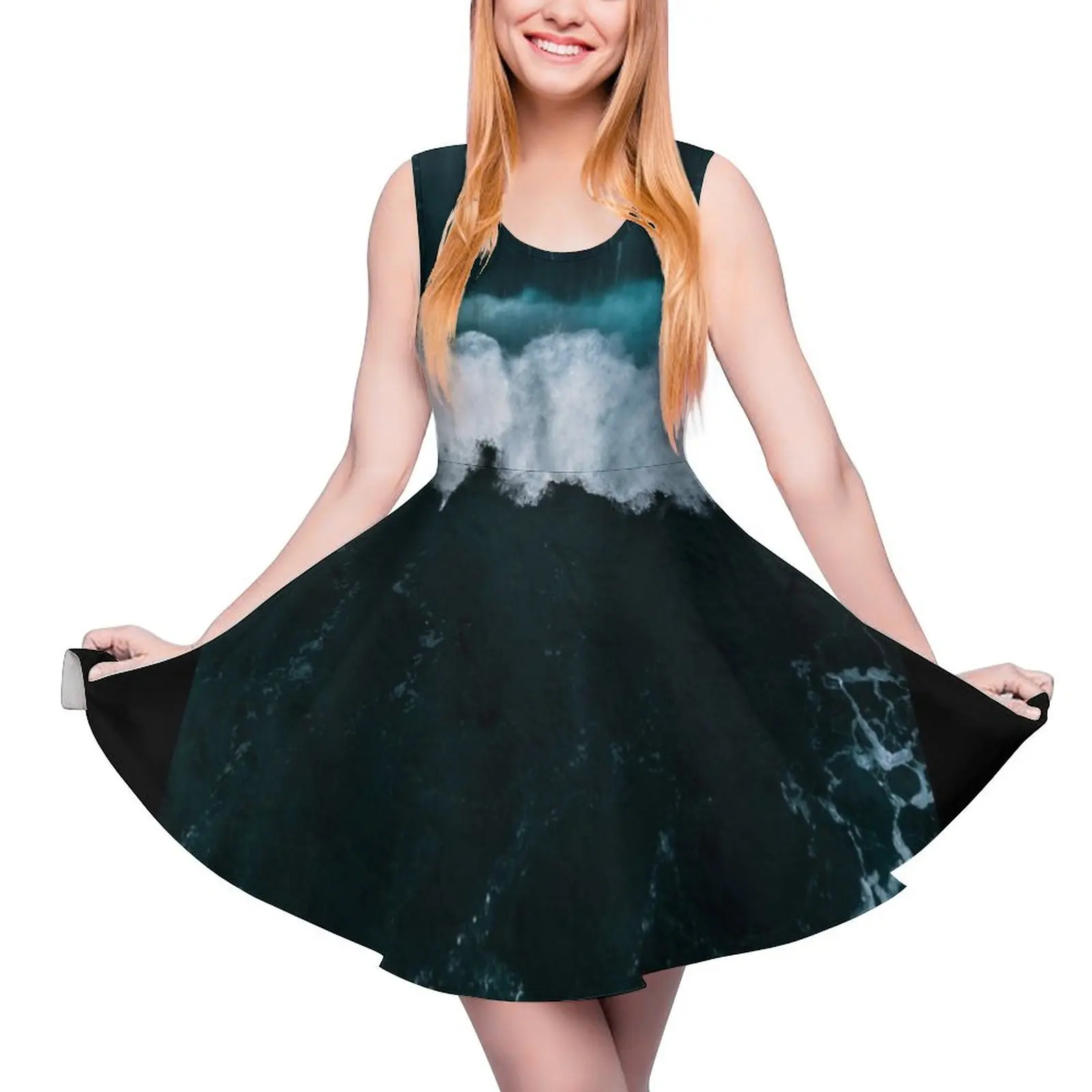 Wave in Motion - Ocean Photography Sleeveless Dress Dress woman Womens clothing women dress dresses women summer 2024