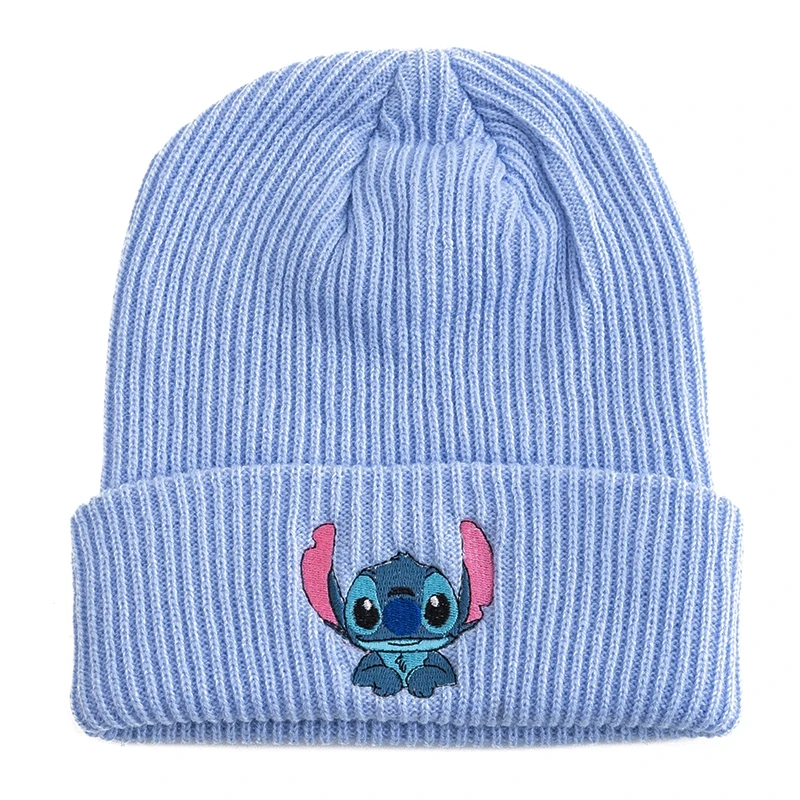 Hot Sale Stitch Beanie Hat Women Cute Cartoon Winter Knitted Cap Gift For Adult Kids Warm Knitted Caps