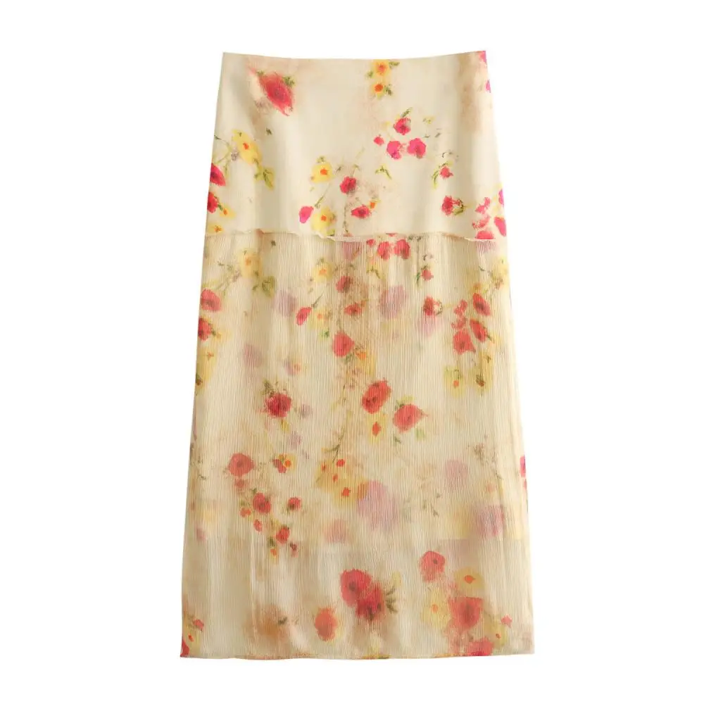 

Flower Printed Half Length Skirt with Street Style A-Line Skirt Slim Fit and Slimming Effect Ready To Be Sold In Seconds