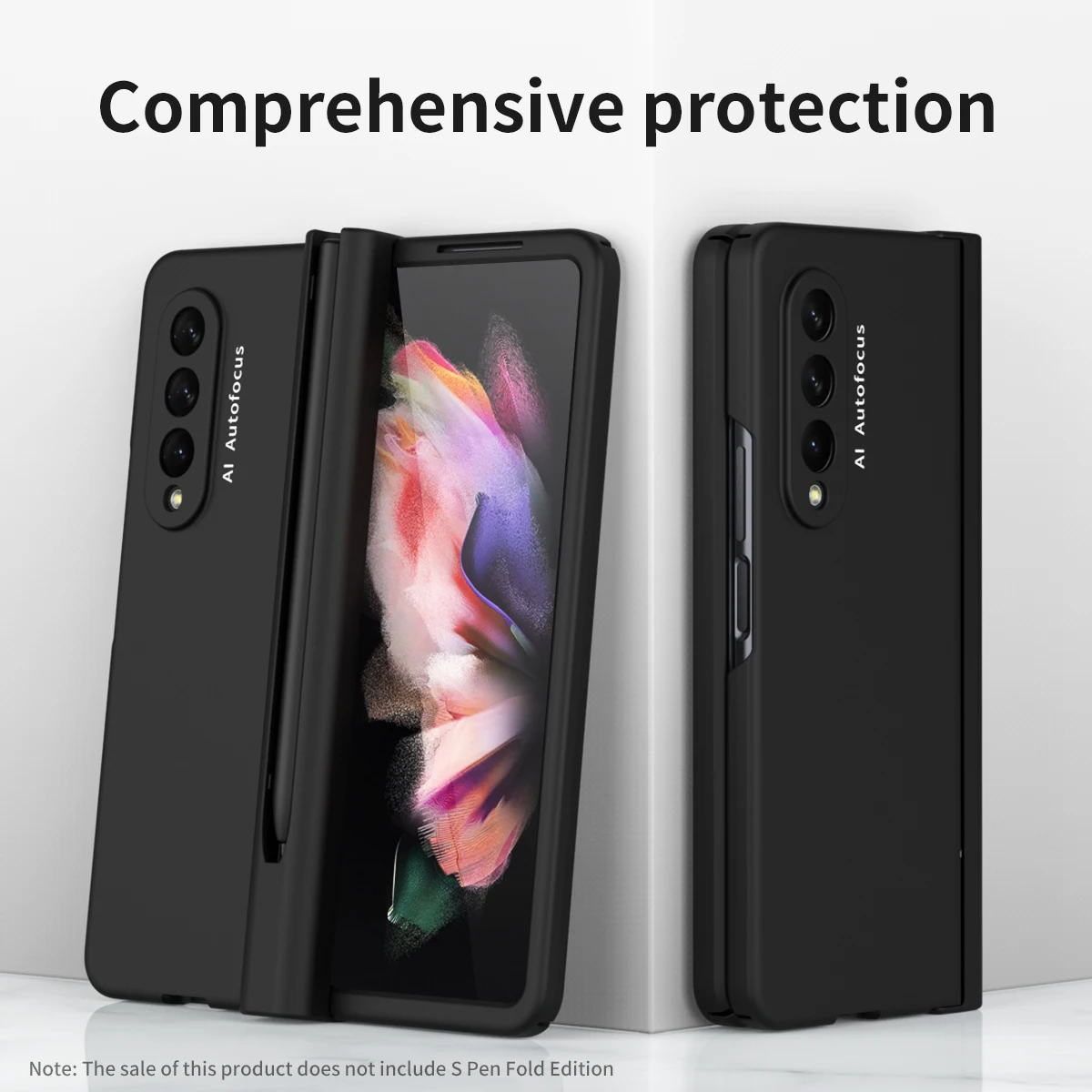 Case For Samsung Galaxy Z Fold 5 4 3 5G With Front Screen Protector Glass Pen Slot For S Pen Fold Edition Hinge Plastic Cover