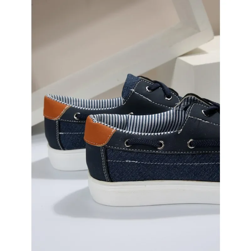 New Navy Blue Casual Shoes Women's Vulcanize Shoes Fashion Canvas Shoes Slip-on Sneakers Comfortable Light Flats Sneakers 6
