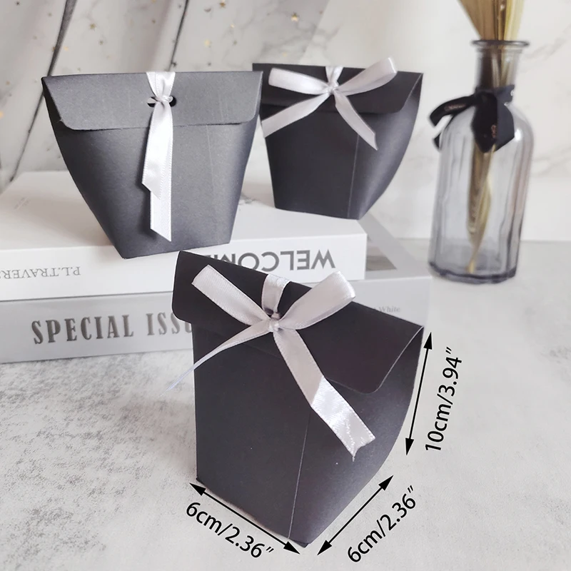 10 Pieces Kraft Paper Candy Gift Bags 6x6x10cm for Party Favors, Wedding Treats, Chocol... - SKU PCGB1121 - UGI Packaging