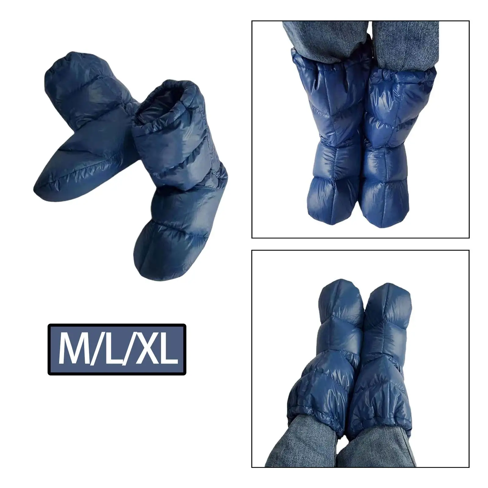 Warm Bootie Shoes Feet Cover Socks Camp Tent Down Slippers for Hiking Winter Indoor