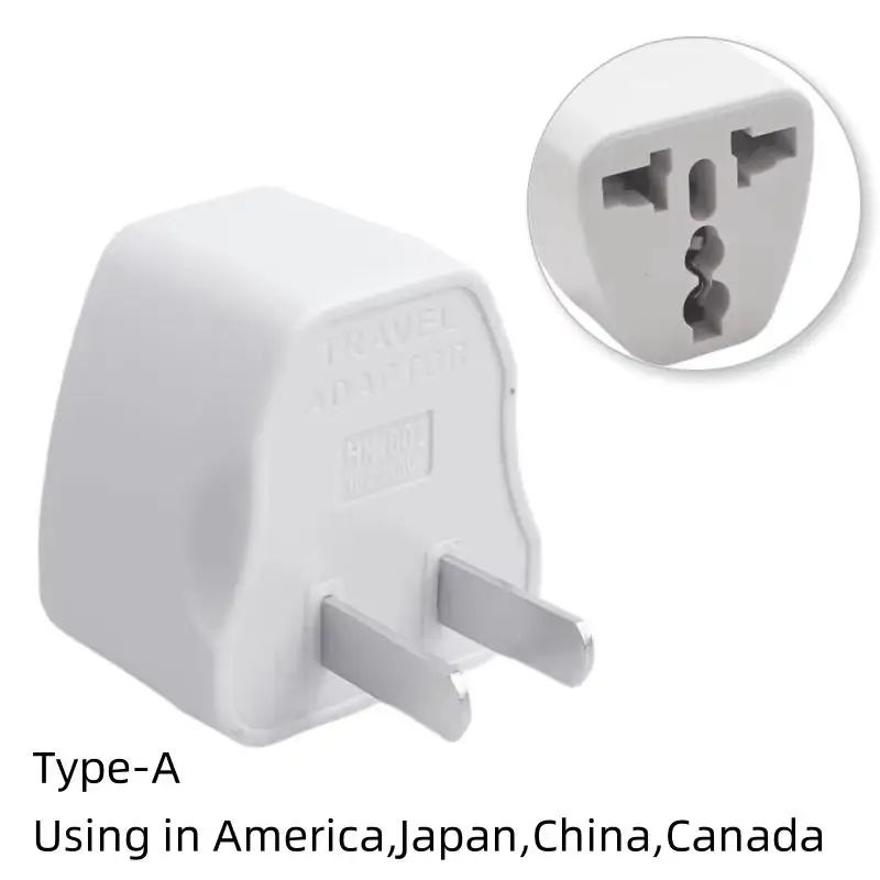 Universal Travel Plug Adapter | Compact Design for Global Use in US, EU, AU, and UK Sockets