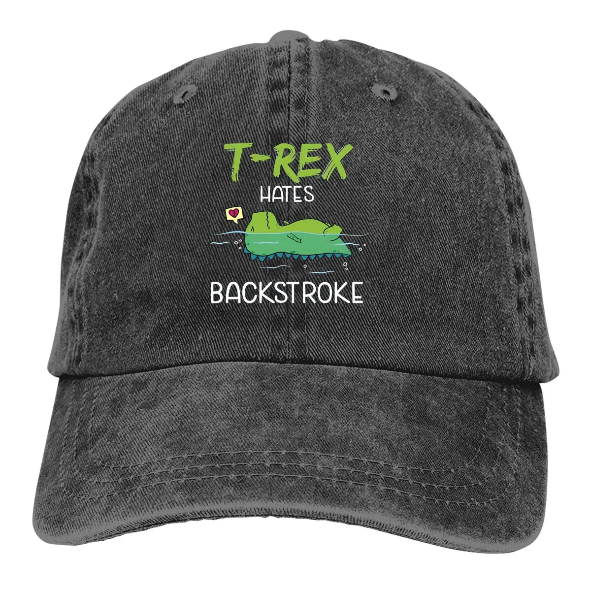 

T-Rex Hates Backstroke Swimming Dinosaur Baseball Cap Men Hats Women Visor Protection Snapback Swim Caps