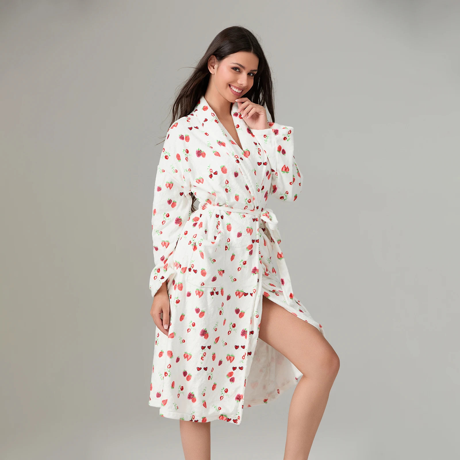 Fuzzy Robe Women Women's Chenille Short Robe Mid Knee Length Soft