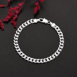 New original 925 Sterling Silver pretty 7MM chain bracelets for man women luxury fashion designer jewelry wedding party gifts