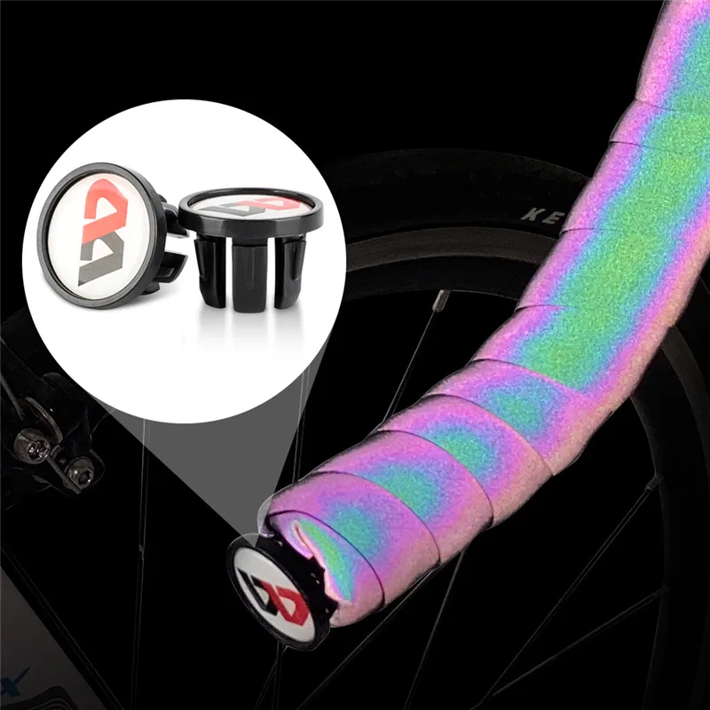 Bike Handlebar Tape WEST BIKING Bicycle Handlebar Strap Reflective Discolor Anti-slip Shock-absorption Handle Strap Cycling Part bicycle handlebar strap
