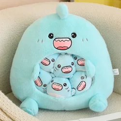 Capybara Shark Plush Snack Bag Pillow - Soft Cartoon Squishy Toy & Room Decor Gift - 35x35cm (Blue)