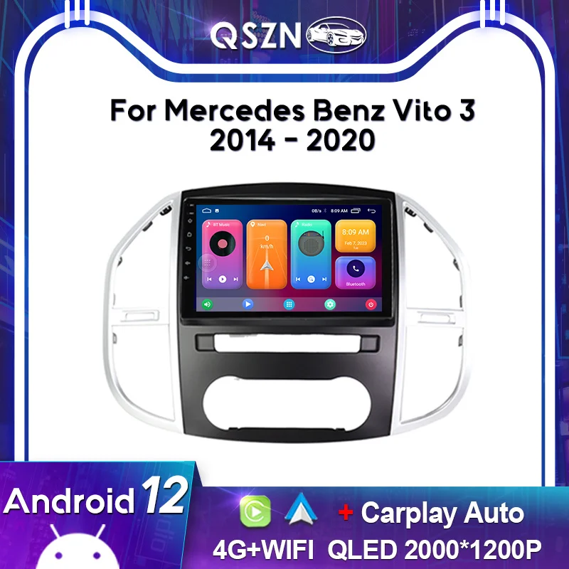 

QSZN 2K QLED для Mercedes Benz Vito 3 W447 2014 - 2020 автомобильное радио Carplay GPS мультимедийный видеоплеер головное устройство Авторадио Стерео
