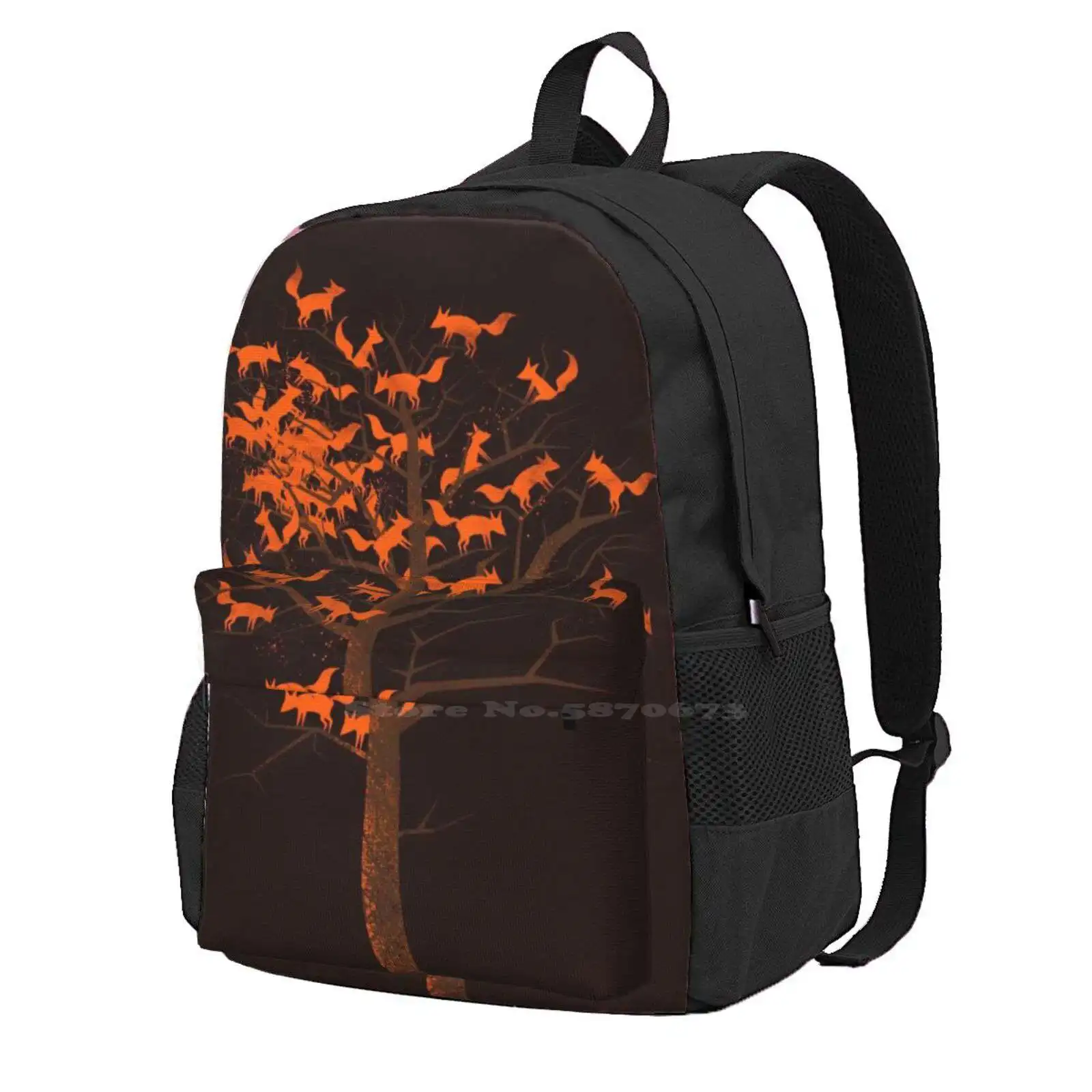 

Blazing Fox Tree School Bags Travel Laptop Backpack Foxes Trees Orange Ginger Autumn Woods Forest Magic Mysterious Outdoors