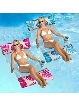 Hammock Pool Floats Adults, 4-In-1 Multi-Purpose Inflatable Pool Floats PVC Water Hammock Lounge Floaties 1