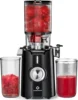 Clear Slow Masticating Juicer Machines, Cold Press Juicer with No-Prep 4.35" Feed Chute Fit Whole Fruits & Vegetables Juice 1