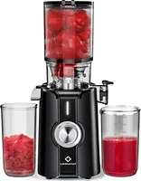Clear Slow Masticating Juicer Machines, Cold Press Juicer with No-Prep 4.35" Feed Chute Fit Whole Fruits & Vegetables Juice 1