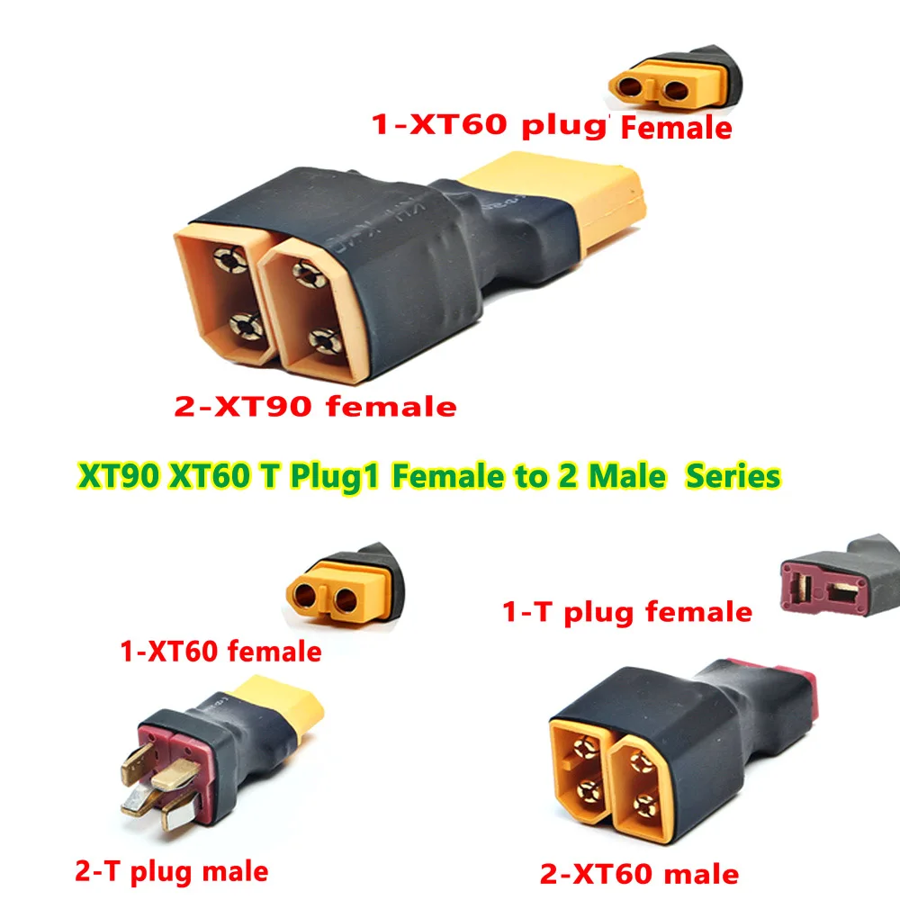 XT90XT60TPlug1Femaleto2MaleParallelSeriesAdapterLipo