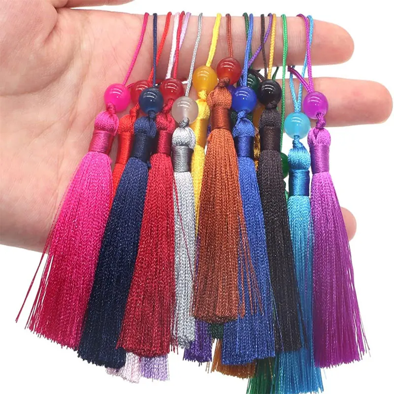 12cm Silky Tassel Handmade Soft Craft Mini Tassels with Loops Bookmark Beaded Tassels for Jewelry Making DIY Projects 5-100Pcs mini tassels,bookmark tassels,silky floss tassels,tassel accessories,tassel decoration,tassel fringe,tassel trim
