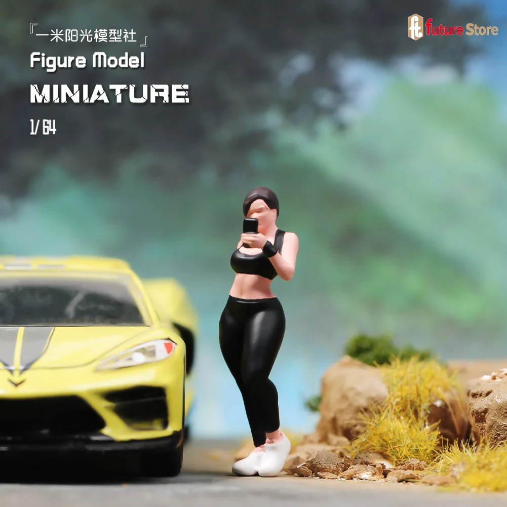 Miniature 1/64 Beauty Female Leisure Male Policeman Painted Figure Street Scene Figurine Sand Table Photography Prop Craft Model - 3