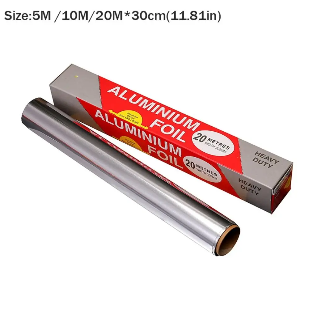 Disposable tin foil 5M/10M/20M aluminium catering tin foil disposable BBQ accessories baking wrap thickened heat safe
