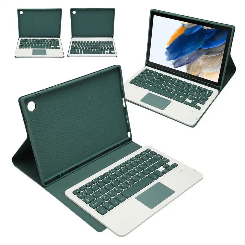 Funda para teclado de tableta, cubierta desmontable de TPU, color verde  oscuro, 10,5 pulgadas, 2022