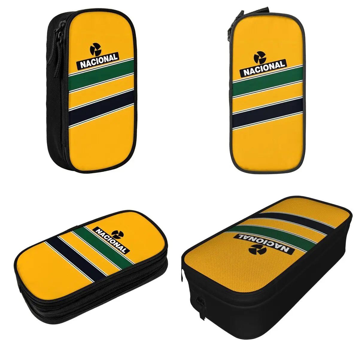 Ayrton Senna Racing Car Pencil Cases Pen Box Bag for Student Large Storage School Zipper Pencilcases