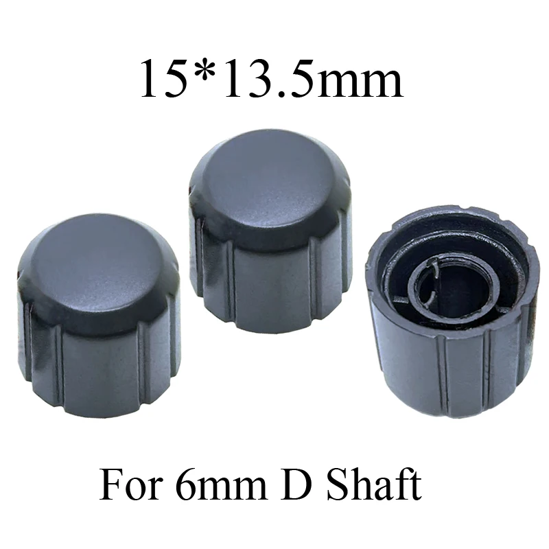 

15*13.5mm 6mm D Shaft Diameter Insert Black Plastic Radio Rotary 148 Potentiometer Volume Top Control Straight Swirl Knob Cap