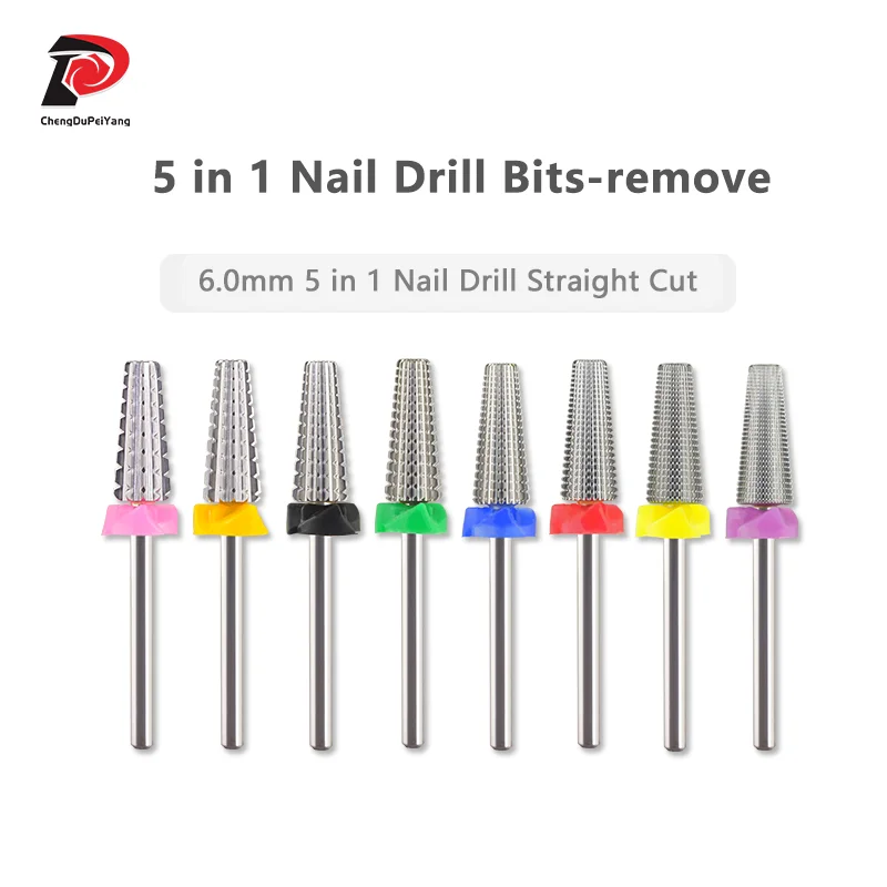

6.00mm 5 In 1 Nail Drill Bits Tools Manicure Nail Accessories