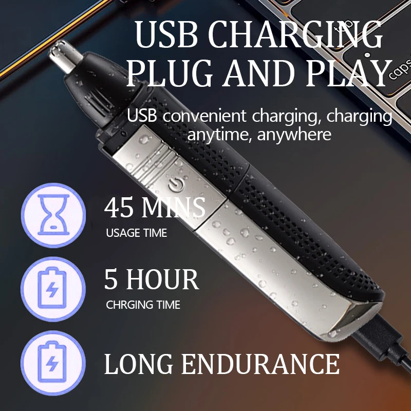 Kemei Nose Hair Trimmer KM-385 portable all-in-one nose hair trimmer for full body washing and eyebrow trimming ﻿
