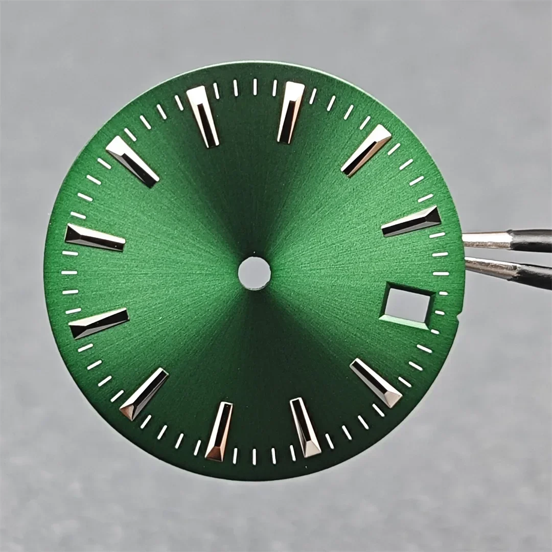 Watch Dial Stripes Sunburst Surface Single Date Watch Face Replacement Parts NH35/364R/7S Movement