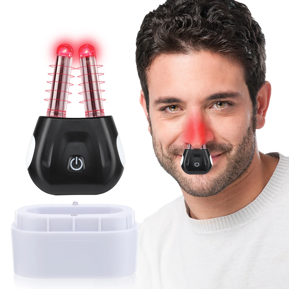 Nasal Laser Therapy Device Cordless Infrared Nasal Therapy Device Rhinitis Relief Tool Low Frequency Pulse Nose Massage for Improving Nasal Ventilation