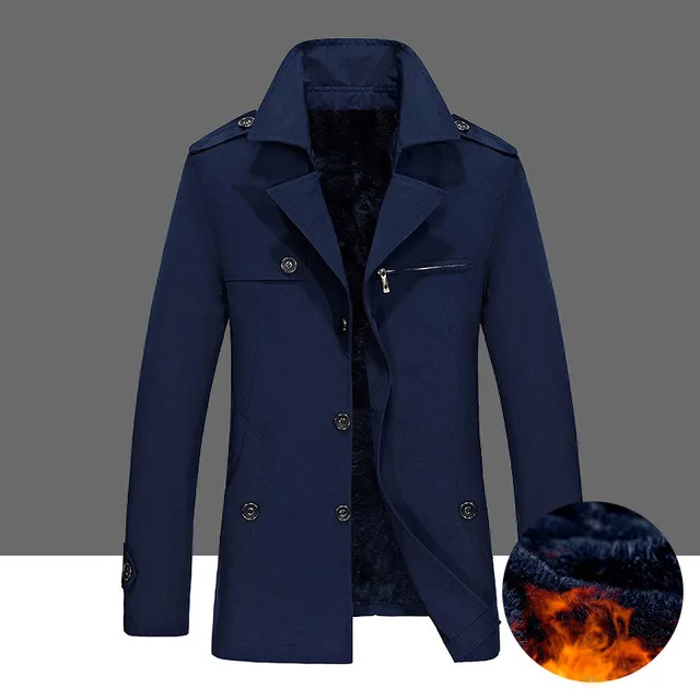 Autumn and Winter Trench Men's X-Long Jackets Casual Long Coat Men's Winter Plus Velvet Fashion Windbreaker 8XL