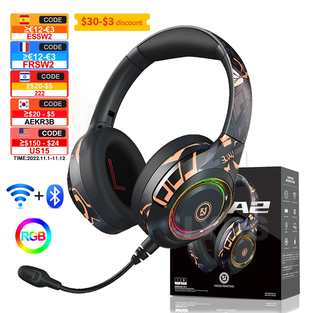 Cascos inalámbrico bluetooth para PS5 PS4, Auriculares inalámbricos con  Bluetooth 5,0 y estéreo HIFI RGB, audífonos para jugadores, para  Playstation 5, LED, teléfono móvil