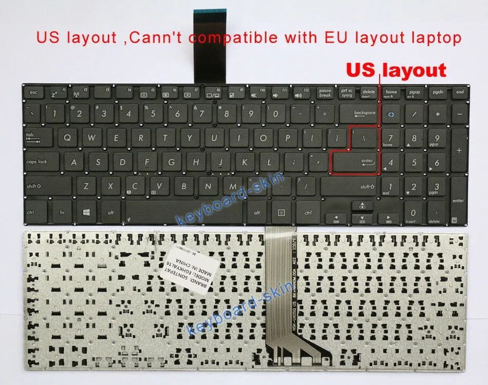 

New US Keyboard for ASUS VivoBook S551 S551LA V551 V551LA K551 K551L K551LA A551 A551C A551M A551L R551 R551L R551LN,R553 R553L