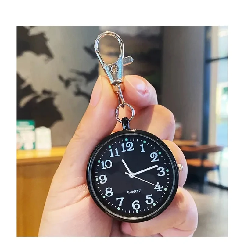 새롭고 귀여운 컴팩트 쿼츠 포켓 시계(키체인 포함) ? 남녀공용 쿼츠 시계, 남성용, 여성용, 미니멀리스트 시계, 어린이를 위한 선물